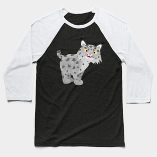 Cute mean bobcat lynx cartoon Baseball T-Shirt